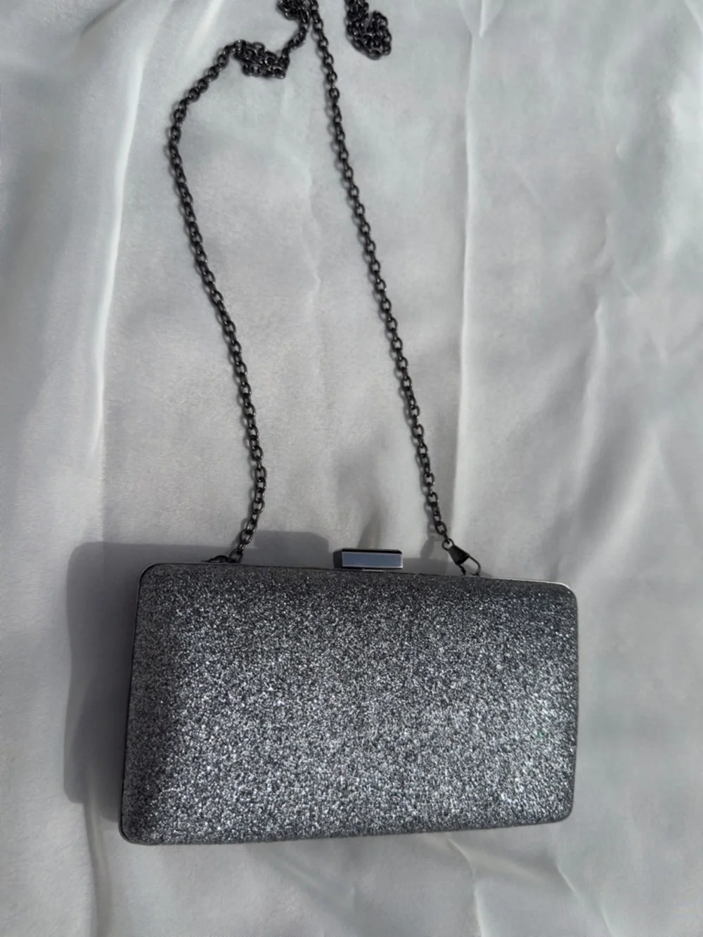 NATASHA Gunmetal Gray Swarovski Crystals Embellished Crossbody Evening Bag